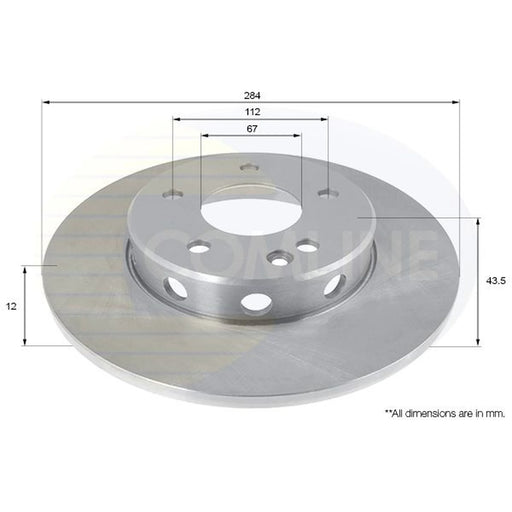 Comline 2 x Solid Brake Discs fits Mercedes-Benz C-Class 1993-2000