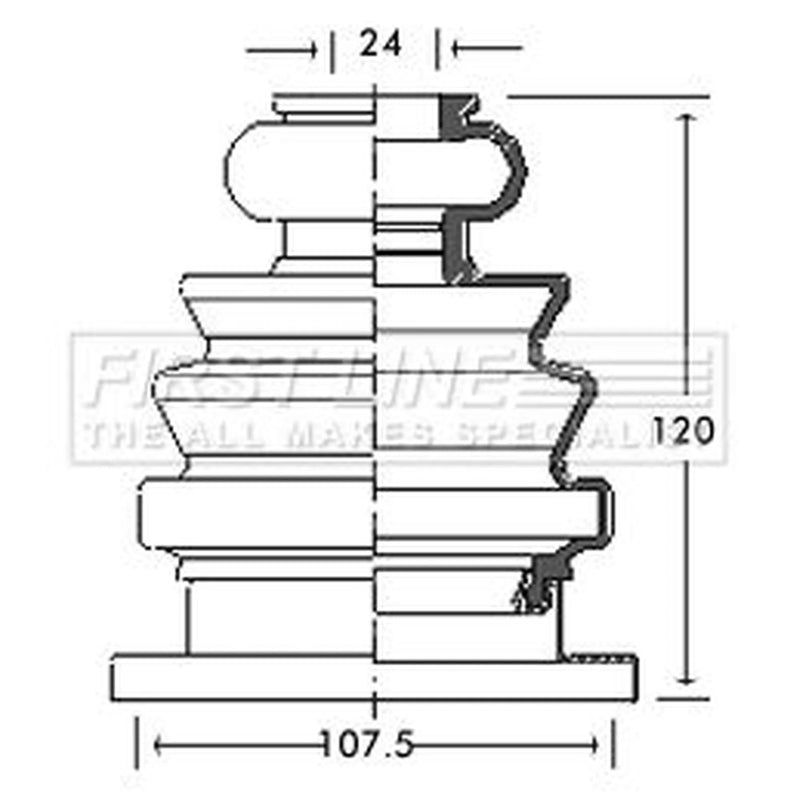 First Line Drive Shaft Bellow Kit Front Left fits Audi 100 C2 1977-1984 1.9 2.1