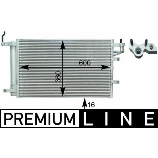 Mahle Air Conditioning Condenser fits Kia Cerato I 2004-2009 1.5 1.6 2.0