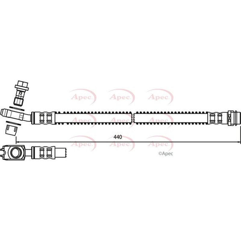 Apec Brake Hydraulic Hose Line Rear fits VW Touareg 2003-2010 2.5