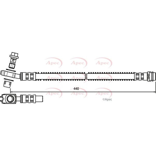 Apec Brake Hydraulic Hose Line Rear fits VW Touareg 2003-2010 2.5