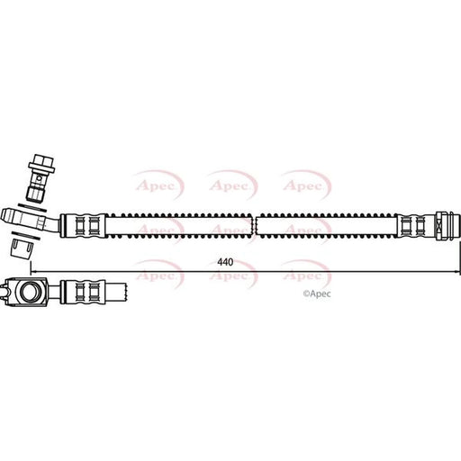 Apec Brake Hydraulic Hose Line Rear HOS3743