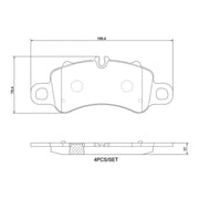 Brembo 4 x Front Brake Pad Set fits Porsche 718 Boxster 2016-2017 2.5
