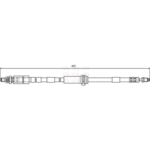 Apec Brake Hydraulic Hose Line Front Left fits Ford Ka 2002-2008 1.3