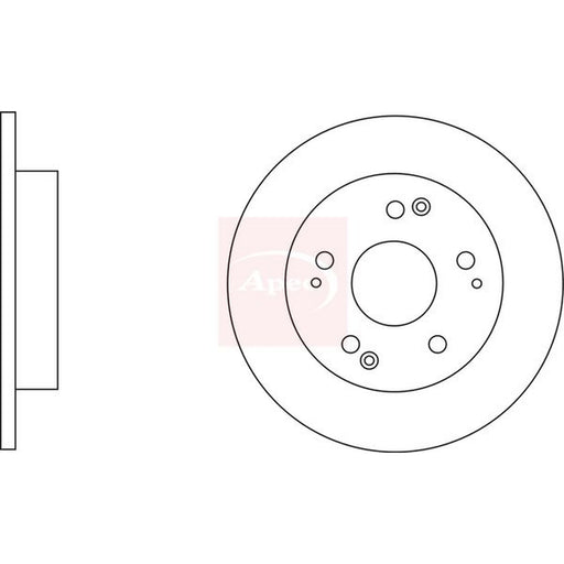 Apec 2 x Solid Brake Discs fits Honda Prelude 1996-2001 2.2