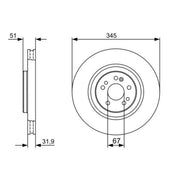 Bosch 2 x Vented Brake Discs fits Mercedes-Benz M-Class 1998-2005