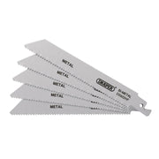 Draper Bi-metal Reciprocating Saw Blades for Metal, 150mm, 10tpi (Pack of 5) Draper - Dynamic Drive