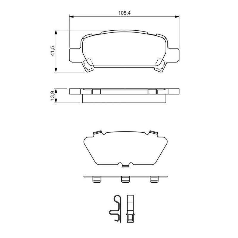 Bosch Front & Rear Pads fits Subaru Impreza 1998-2000 2.0