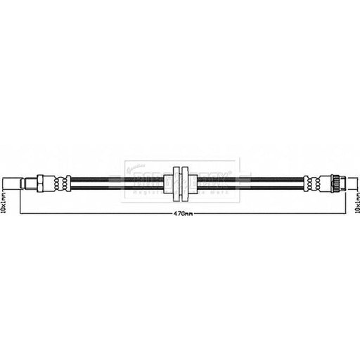 Borg & Beck Brake Hydraulic Hose Line Front Right BBH8335