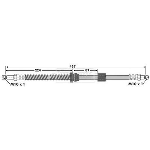 Borg & Beck Brake Hydraulic Hose Line Front Right BBH6963