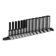 Sealey Socket Set Deep 13pc 1/4"Sq Drive Metric Black Series AK7991 Sealey - Dynamic Drive