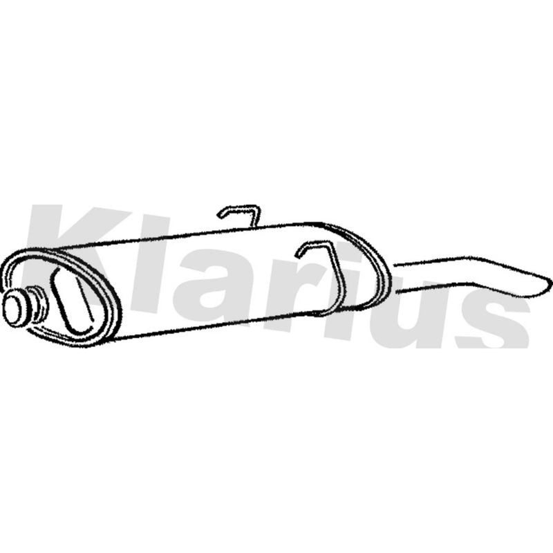 Klarius Box With Tail Pipe Rear fits Peugeot 405 1987-1997 1.4 1.6 1.9