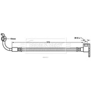 Borg & Beck Brake Hydraulic Hose Line Rear Right BBH7813