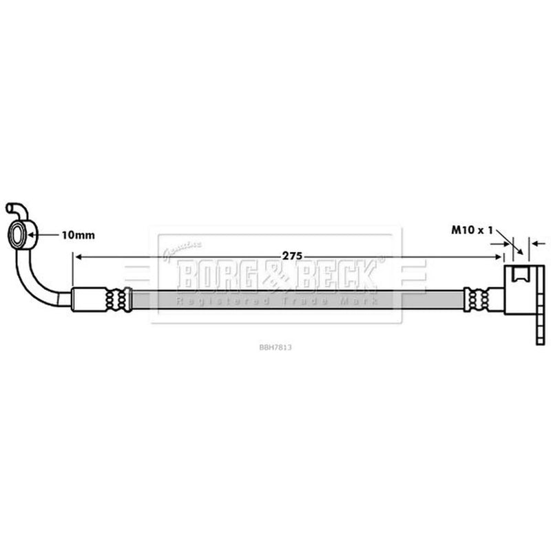 Borg & Beck Brake Hydraulic Hose Line Rear Right BBH7813