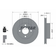 Textar 2 x Vented Front Brake Discs 92204100-x2