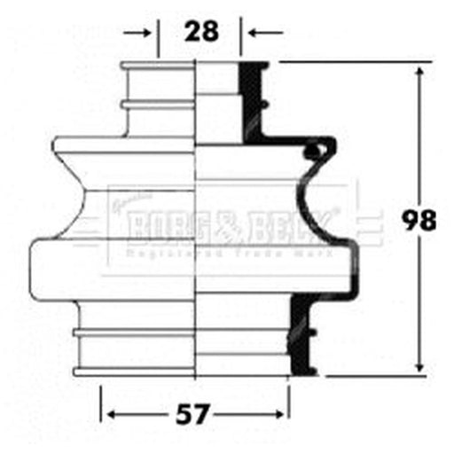 Borg & Beck Drive Shaft Bellow Kit Wheel Side BCB6093