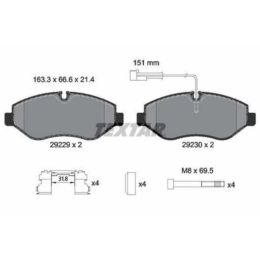 Textar Front Brake Pad Set 2922902