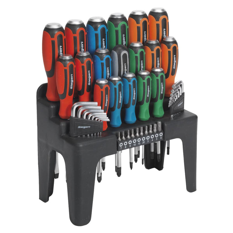 Sealey Hammer-Thru Screwdriver Hex Key & Bit Set 44pc S01106 Sealey - Dynamic Drive