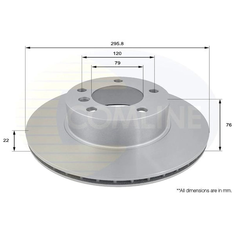 Comline 2 x Internally Vented Brake Discs fits BMW 5 1995-2004