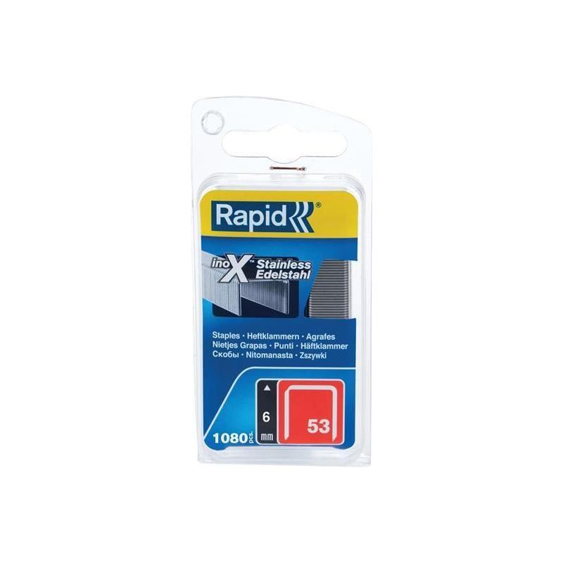 Rapid 53/6B 6mm Stainless Steel Fine Wire Staples (Box 1080) Rapid - NN4 Online