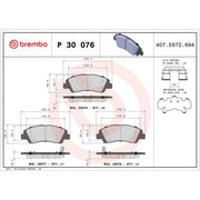 Brembo 4 x Front Brake Pad Set fits Hyundai I10 II 2013-2019 1.0 1.2