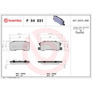 Brembo 4 x Rear Brake Pad Set fits Baic Senova X65 2015 on 2.0