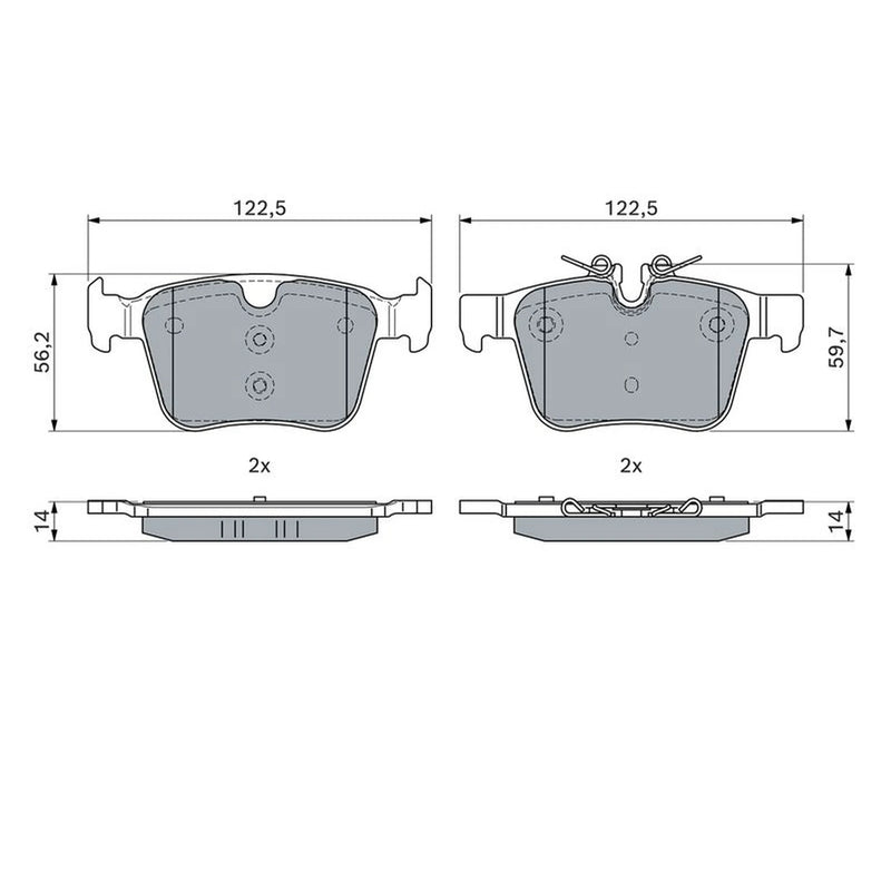 Bosch Front & Rear Pads fits Jaguar I-Pace 2018 on