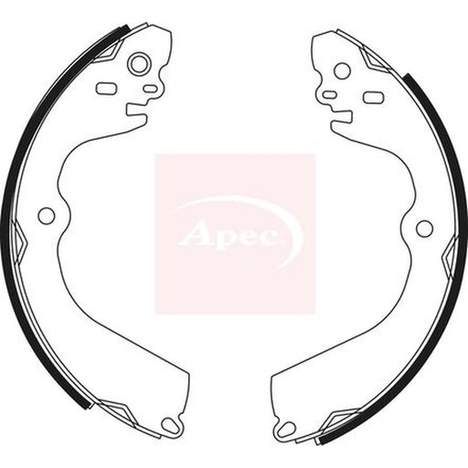 Apec Brake Shoe Set Axle Kit fits Nissan NV200 2010-2011 1.5 1.6