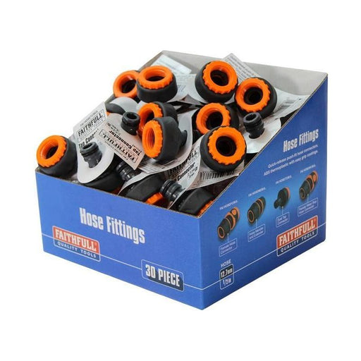 Faithfull Plastic Tap Hose Connector 1/2 & 3/4in (Box 30) Faithfull - NN4 Online
