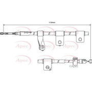 Apec Handbrake Cable Left Rear fits Hyundai Matrix 2001-2010 1.5 1.6 1.8