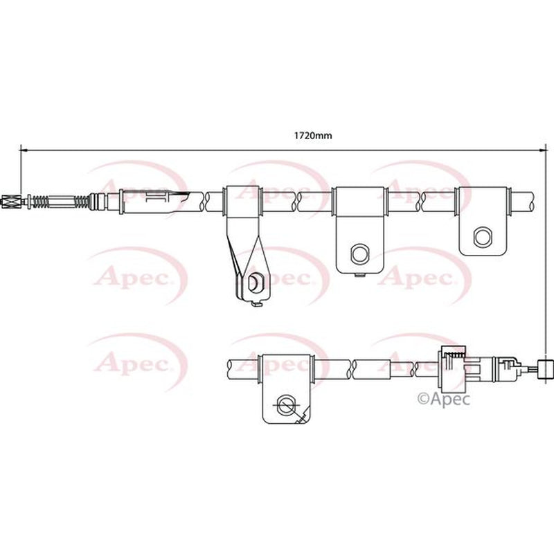 Apec Handbrake Cable Left Rear fits Hyundai Matrix 2001-2010 1.5 1.6 1.8