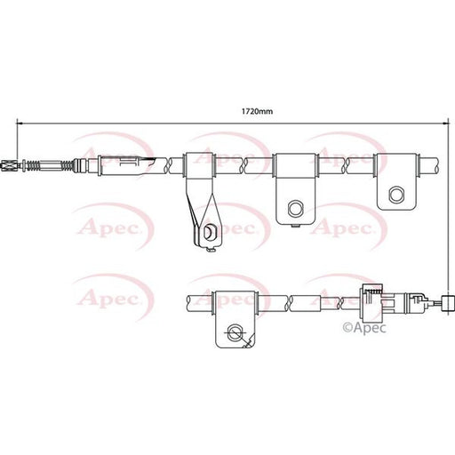 Apec Handbrake Cable Left Rear fits Hyundai Matrix 2001-2010 1.5 1.6 1.8