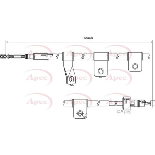 Apec Handbrake Cable Left Rear CAB1233