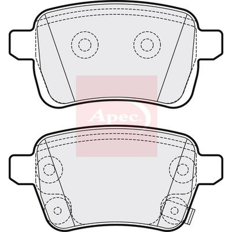Apec Rear Brake Pad Set fits Opel Adam 2014-2019 1.0 1.4