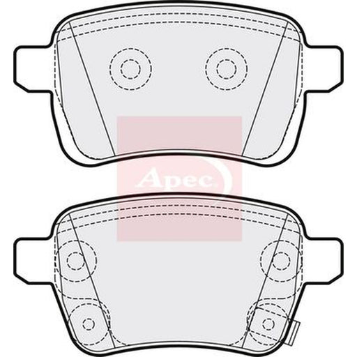 Apec Rear Brake Pad Set fits Opel Adam 2014-2019 1.0 1.4