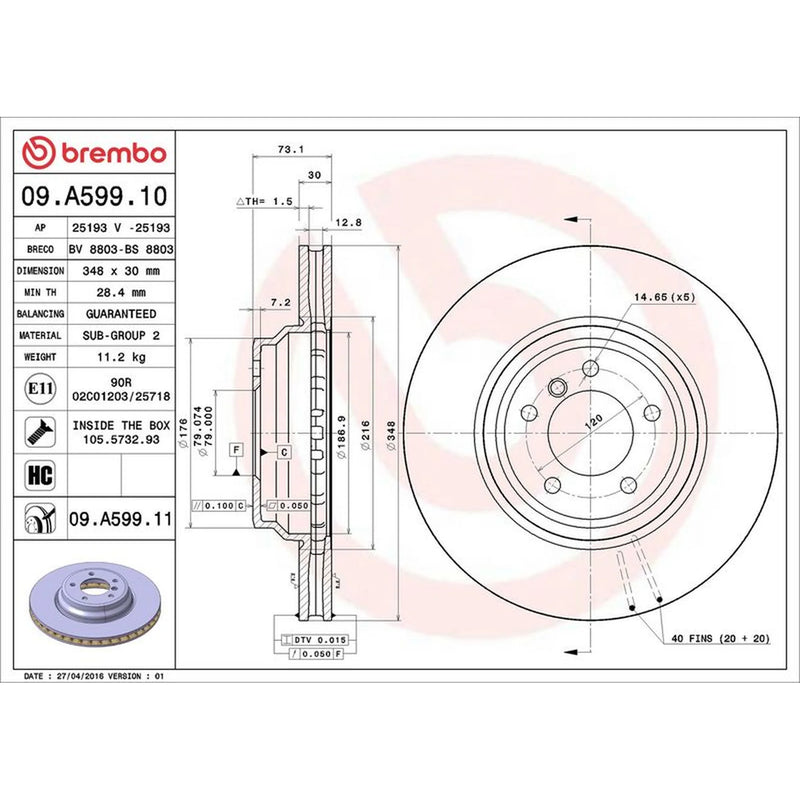 Brembo Front Brake Internally Vented Discs & Pads fits BMW 3 2004-2013