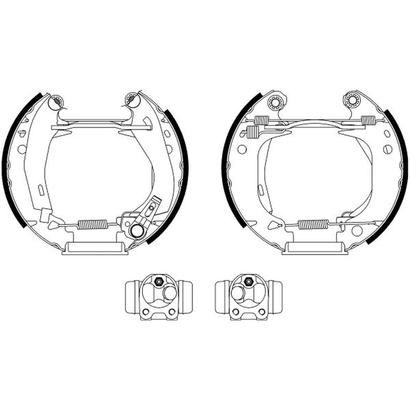 Mintex Brake Shoe Set Axle Kit fits Peugeot 309 1985-1989 1.1 1.3 1.4