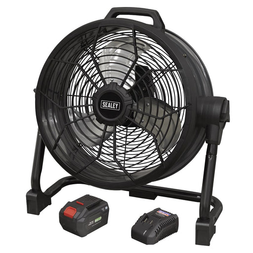 Sealey 2-in-1 Cordless/Corded 16" High Velocity Drum Fan 20V SV20 Series Kit Sealey - Dynamic Drive