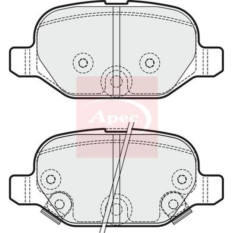 Apec Rear Brake Pad Set fits Abarth 500 / 595 / 695 2016 on 1.4