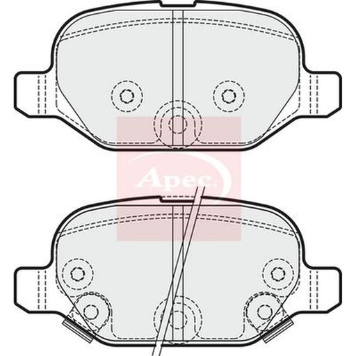 Apec Rear Brake Pad Set fits Abarth 500 / 595 / 695 2016 on 1.4