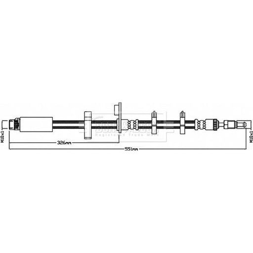 Borg & Beck Brake Hydraulic Hose Line Front Right BBH8536