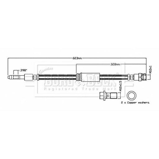 Borg & Beck Brake Hydraulic Hose Line Front Right BBH8857