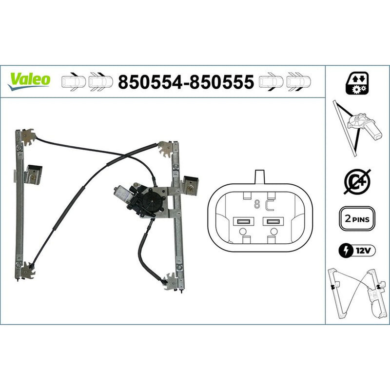 Valeo Electric Window Regulator Lifter Left Front 850554