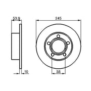 Bosch 2 x Solid Brake Discs fits Audi A6 C5 1997-2005 1.8 2.4 2.5 2.7 2.8