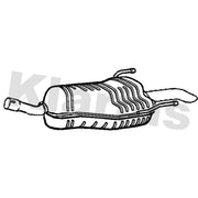 Klarius Box With Tail Pipe Rear fits Opel Zafira Family B 2005-2015 1.6 1.8