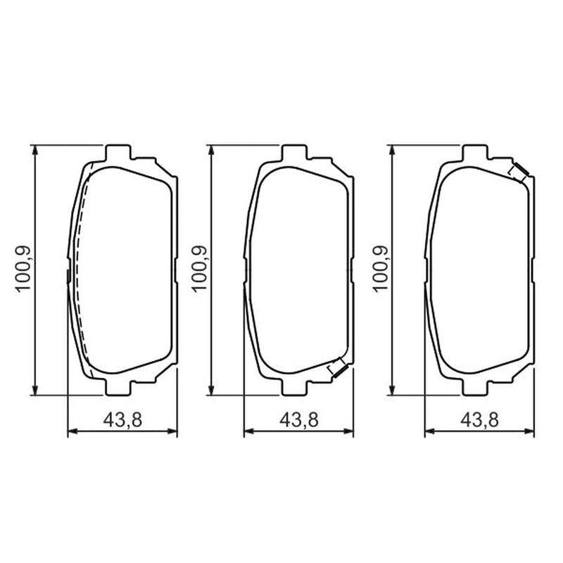 Bosch Front & Rear Pads fits Kia Carens III 2006-2013 1.6 2.0