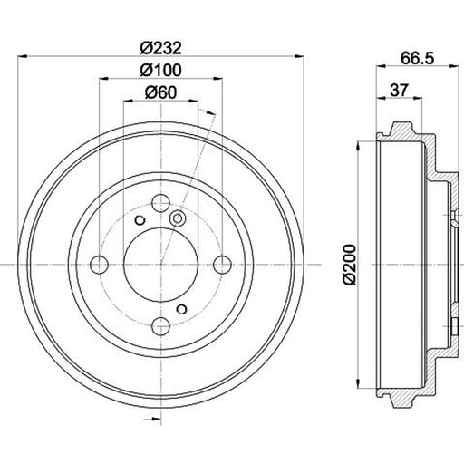 Mintex Brake Drum Assembly Rear fits Subaru Justy III 2003 on 1.3 1.5