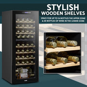 Baridi 36 Bottle Dual Zone Wine Fridge & Cooler DH91 Baridi - Dynamic Drive