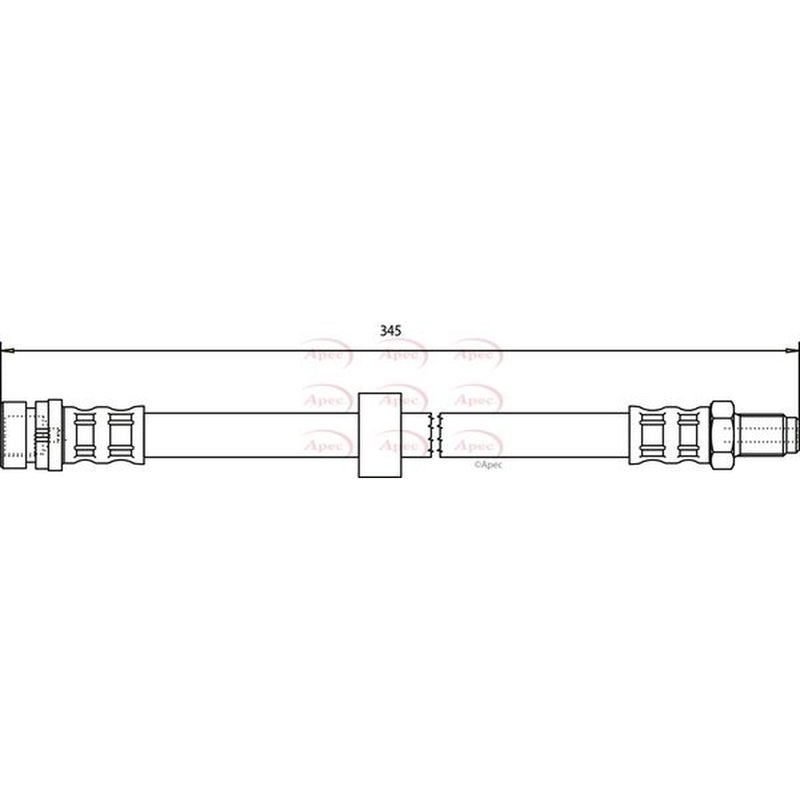 Apec Brake Hydraulic Hose Line Rear fits Ford Tourneo Connect 2002-2013 1.8