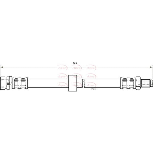 Apec Brake Hydraulic Hose Line Rear fits Ford Tourneo Connect 2002-2013 1.8